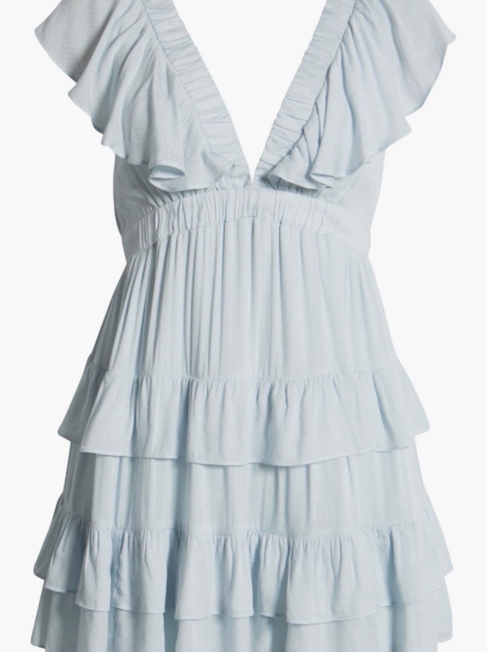 Nordstrom  BP Blue ILLUSION Ruffle Tiered V-Neck Mini Dress XXL